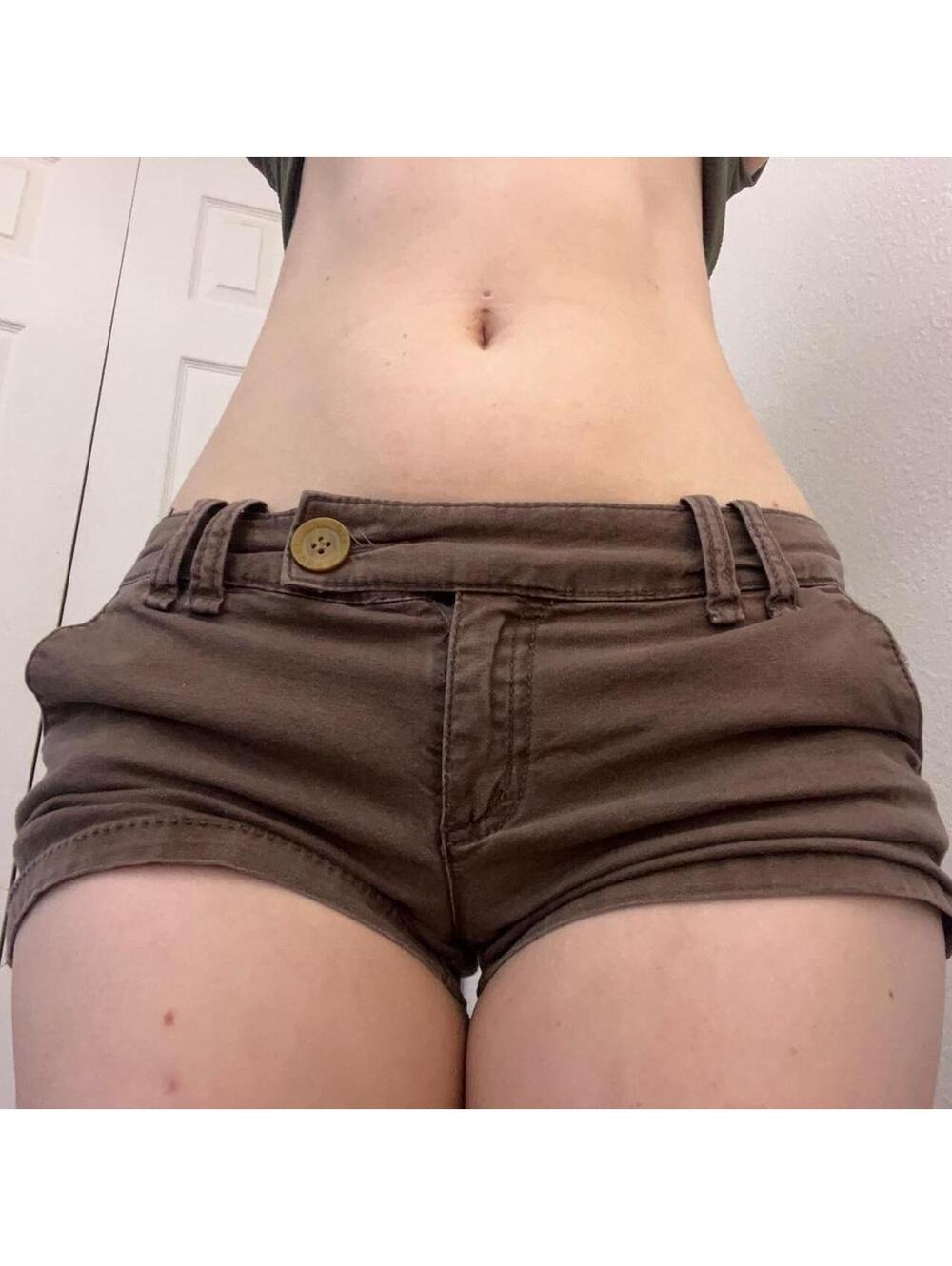 Roxy brown low rise mini shorts